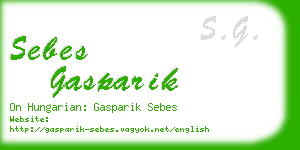 sebes gasparik business card